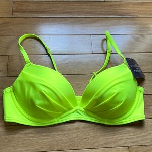 NWT neon yellow bikini top
